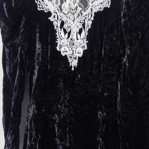 Scott McClintock Women’s Dress Dark Romantic Crushed Velvet Lace Vintage Sz 10 - Picture 6 of 13